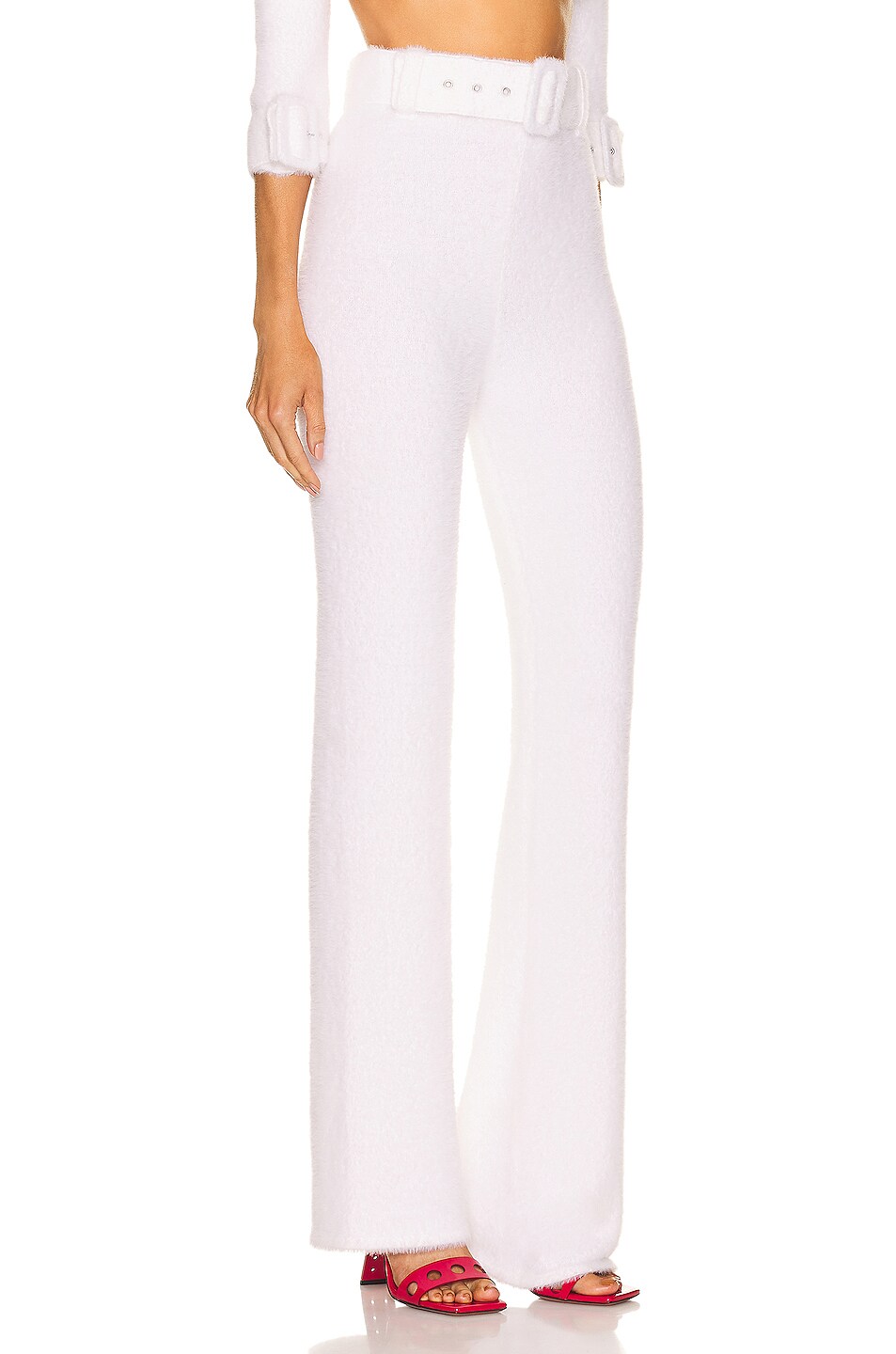 Coperni Knit Belted Trouser in White | FWRD