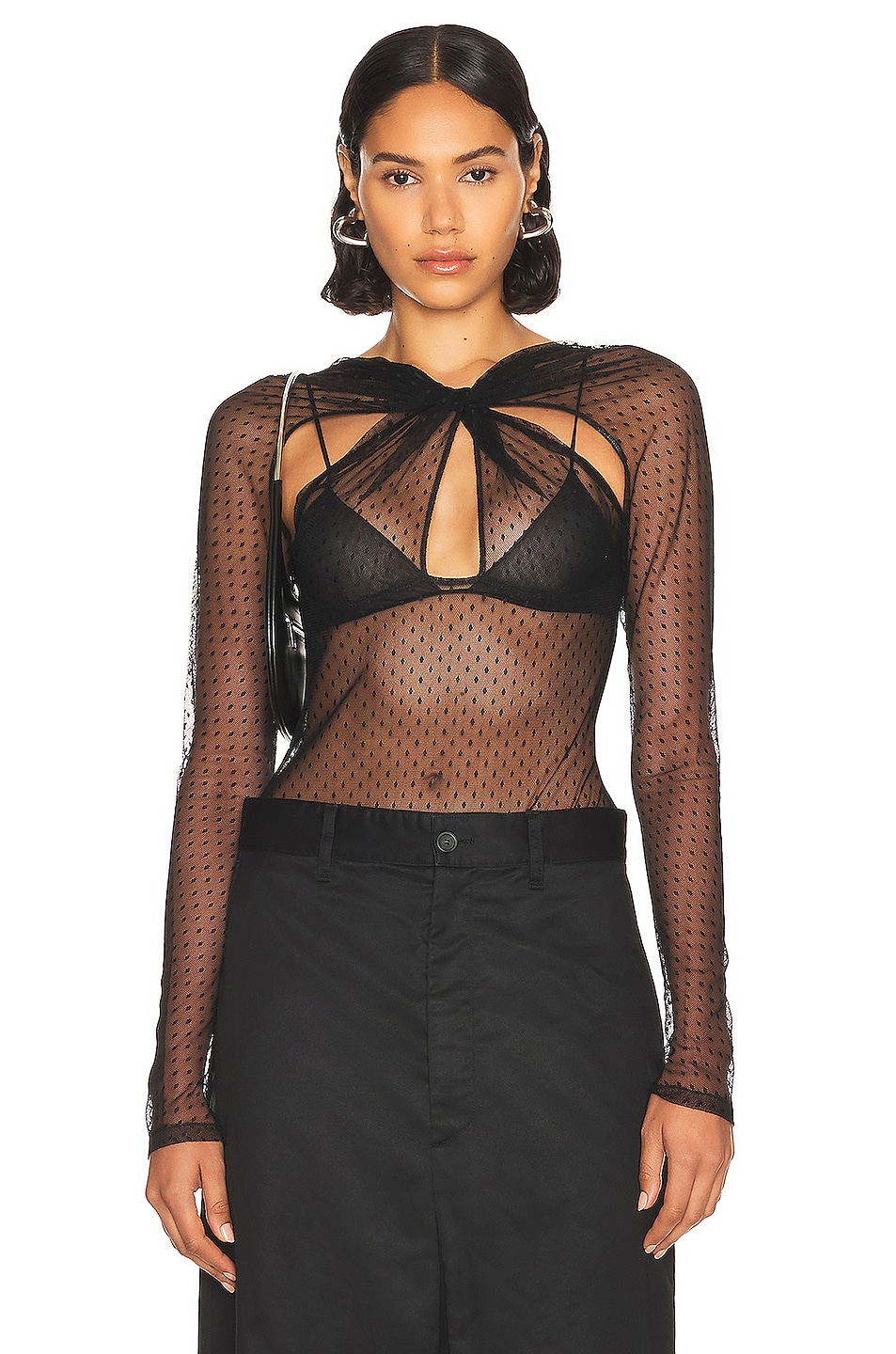 Image 1 of Coperni Twisted Cut Out Bodysuit in Black