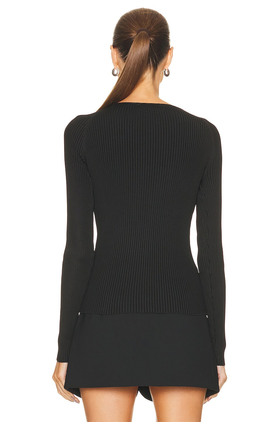 Coperni Twisted Cut Out Knit Top In Black Fwrd