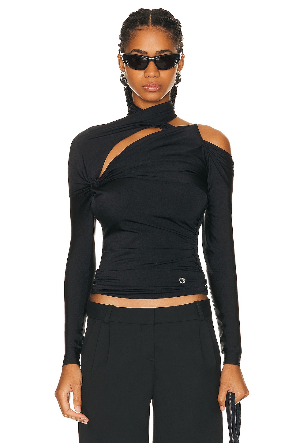 Image 1 of Coperni Asymetric Twisted Top in Black