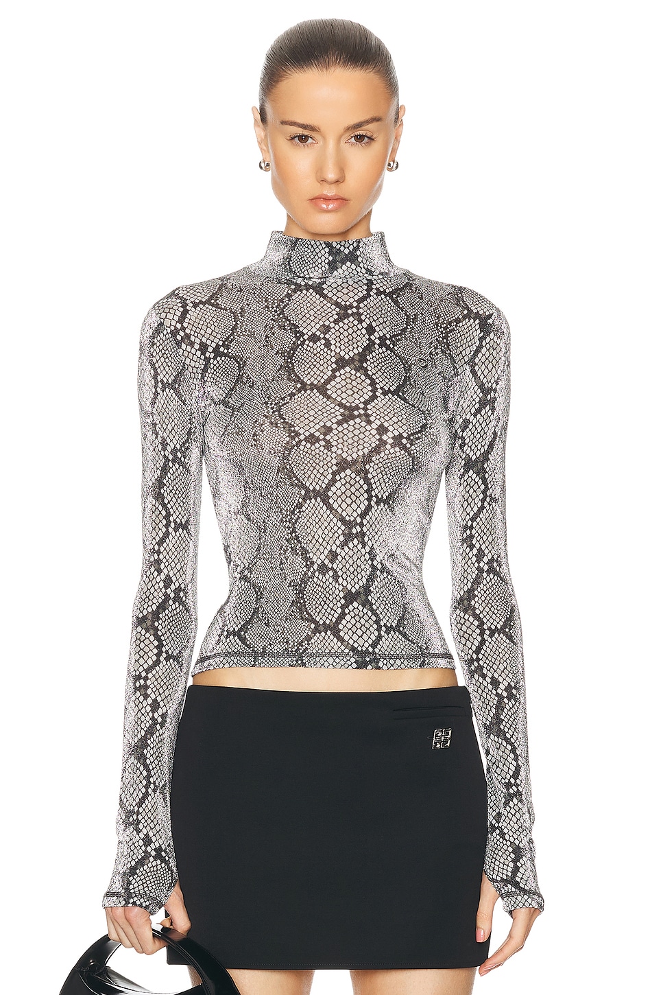 Image 1 of Coperni Tight High Neck Top in Print Snake