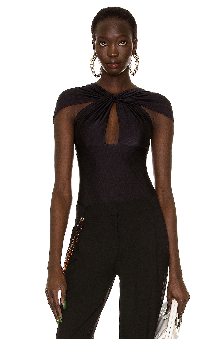 Coperni Cut Out Jersey Bodysuit in Black | FWRD