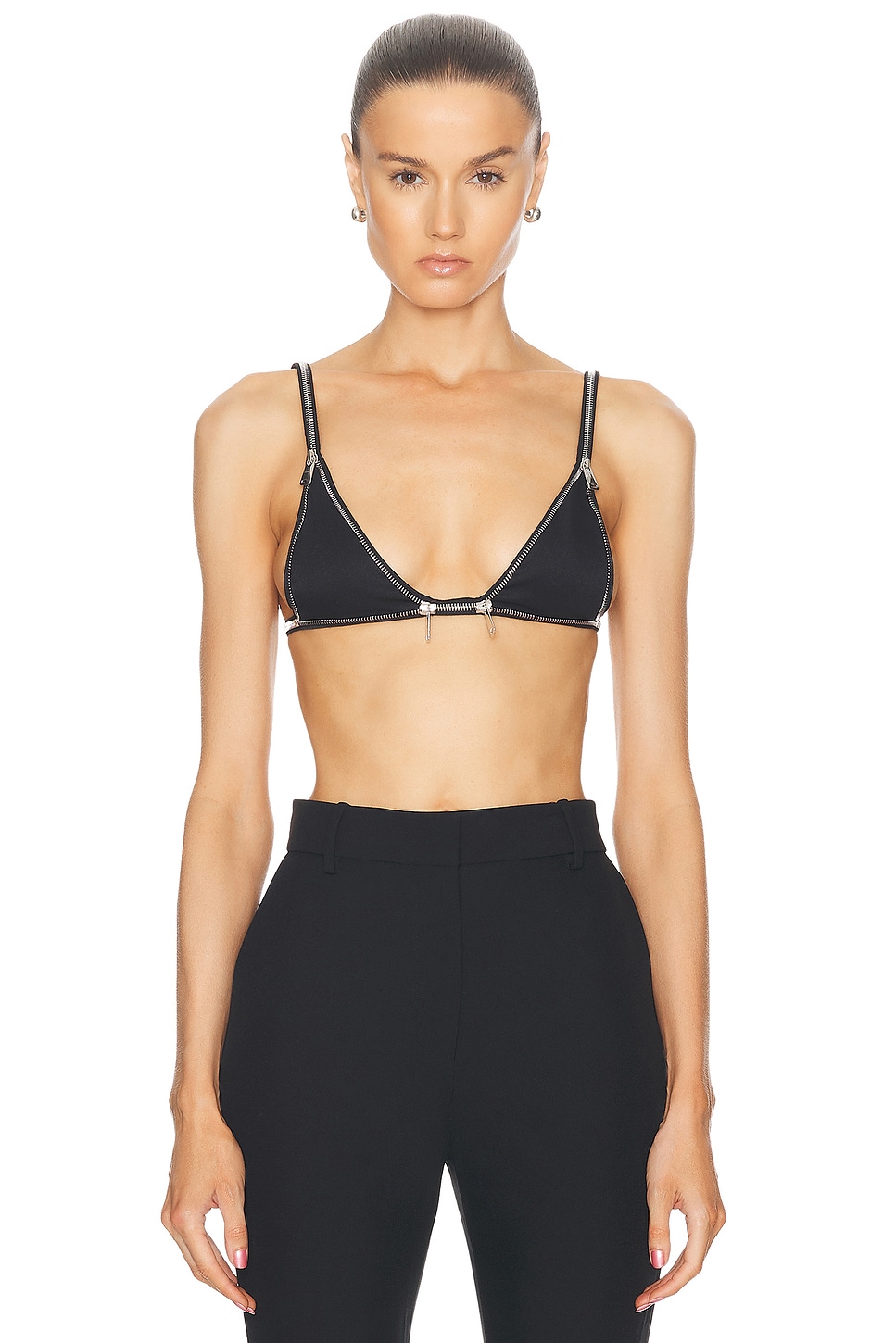 Shop Coperni Zip Bra Top In Black