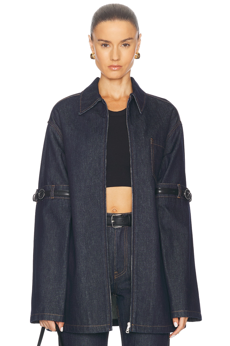 Image 1 of Coperni Hybrid Denim Overshirt in Blue