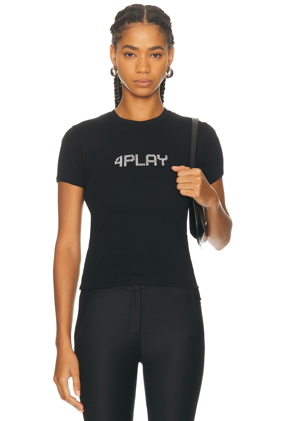 Image 1 of Coperni 4 Play Baby Tee in Black Crystals