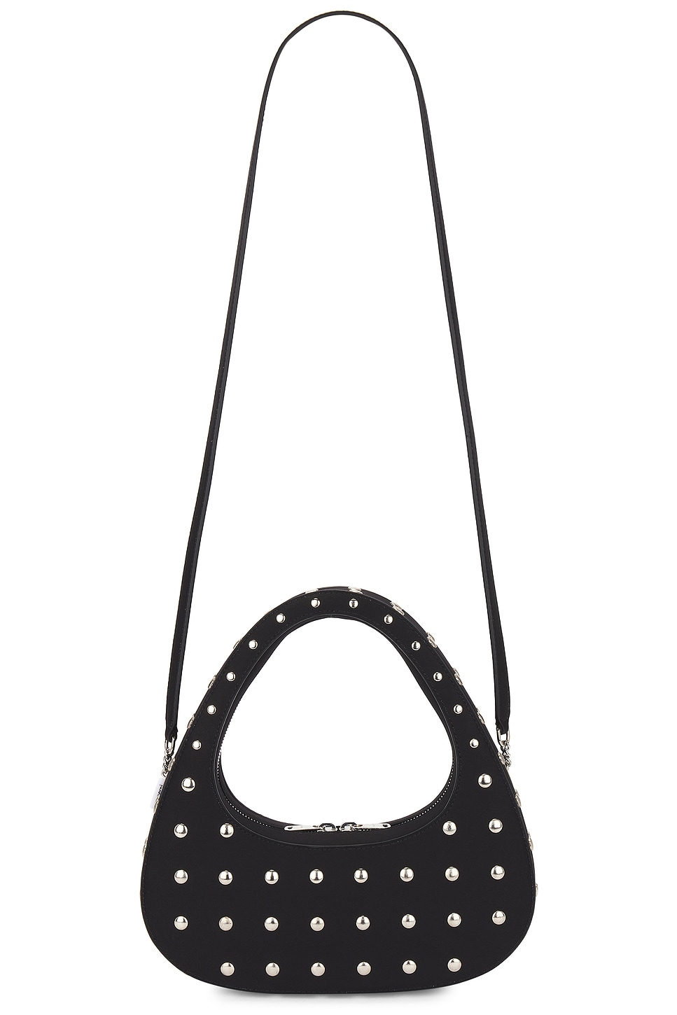 Studded Crossbody Baguette Swipe Bag in Black