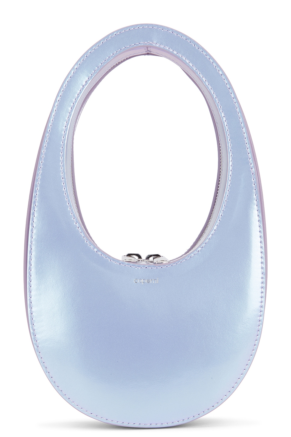 Shop Coperni Pearlised Mini Swipe Bag In Blue