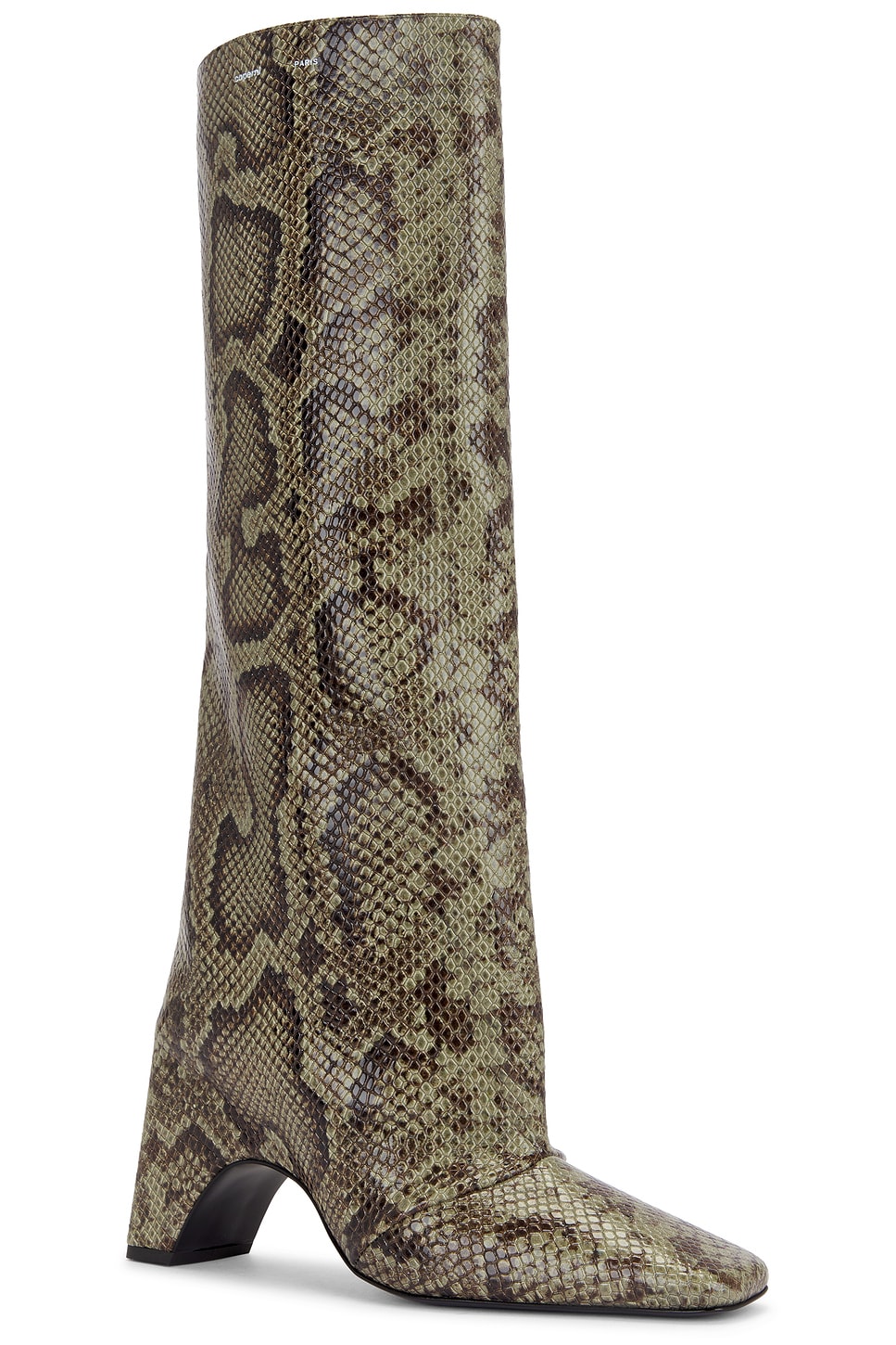 Shop Coperni Python Printed Bridge Boot In Green