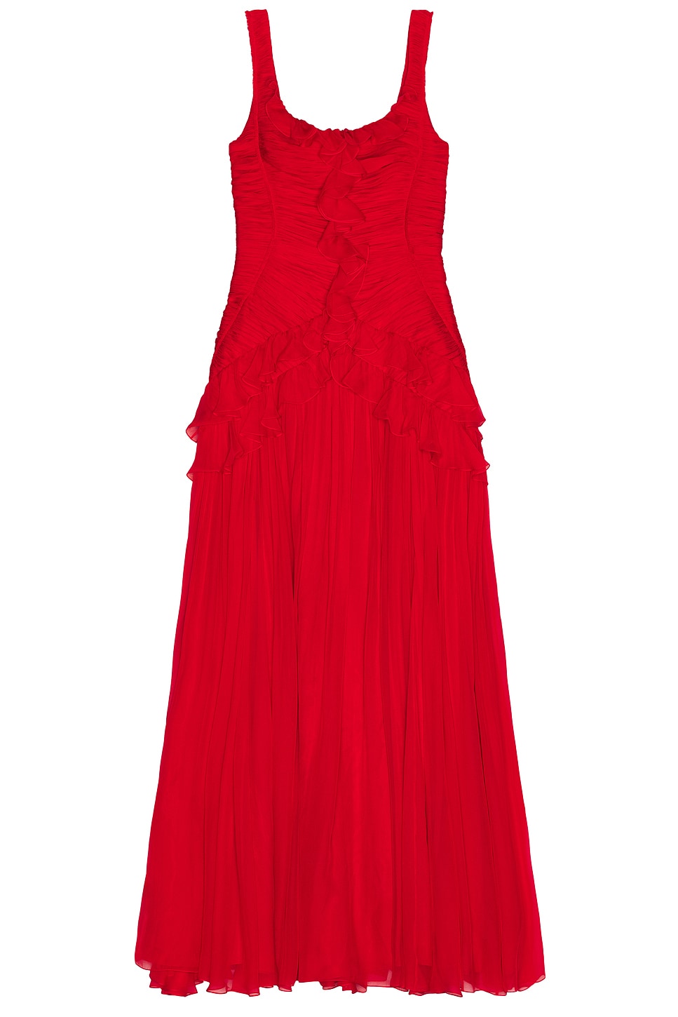 Carolina Herrera Gathered Bodice Gown In Red
