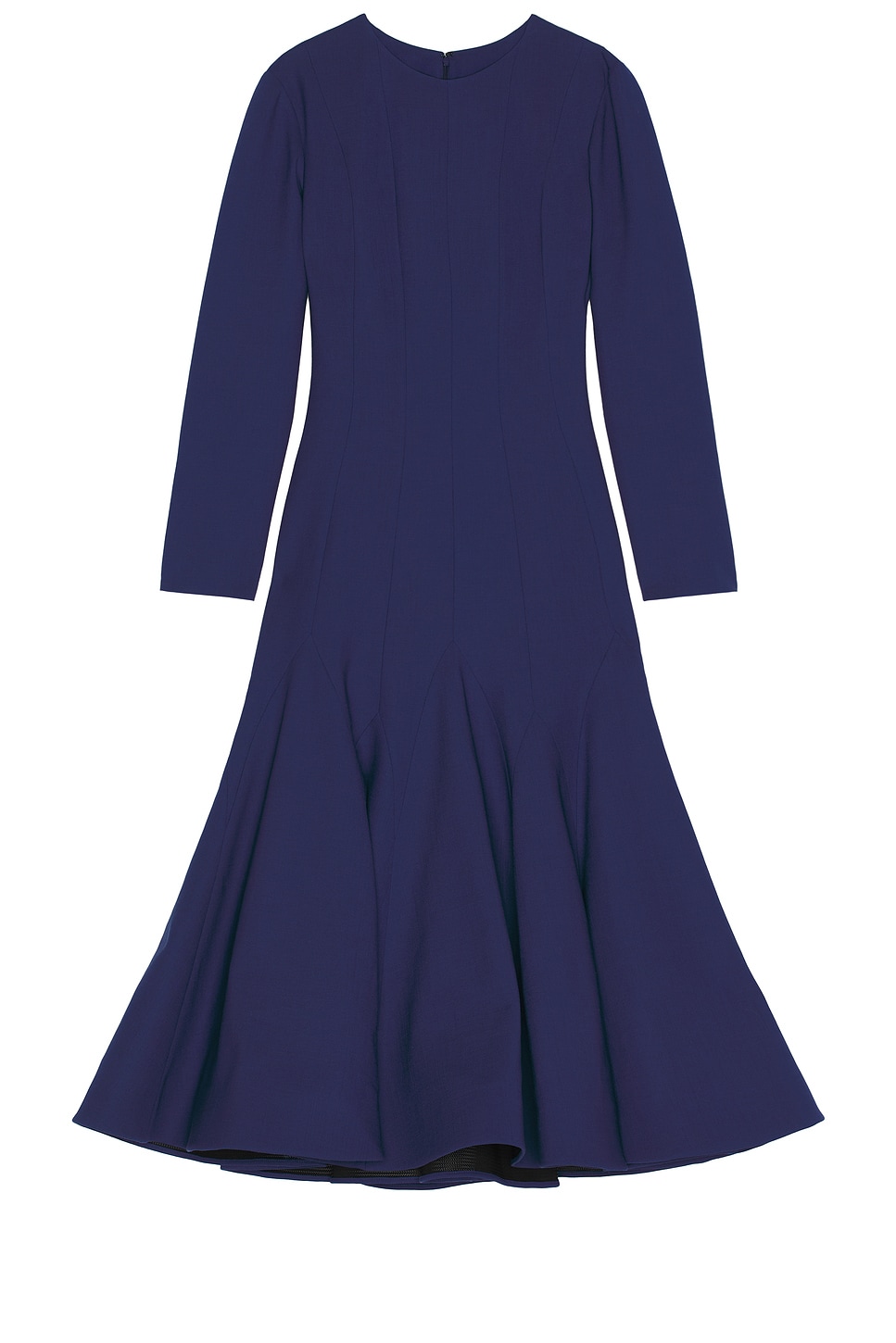 Image 1 of Carolina Herrera Long Sleeve Midi Dress in Dark Navy