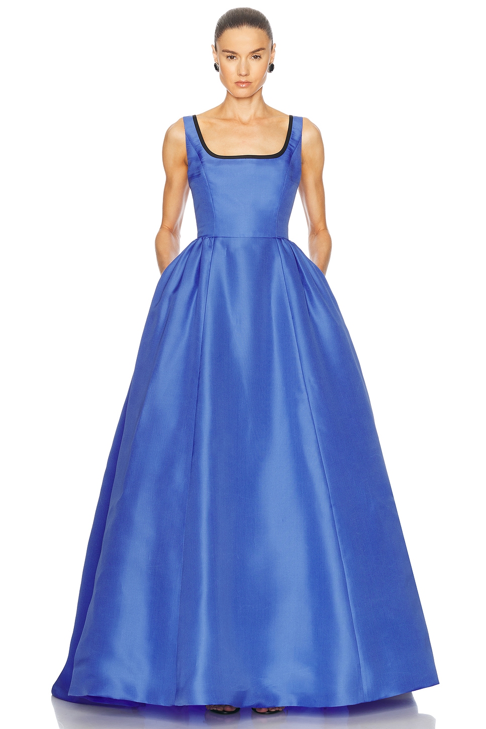 Sleeveless Scoopneck Gown in Blue