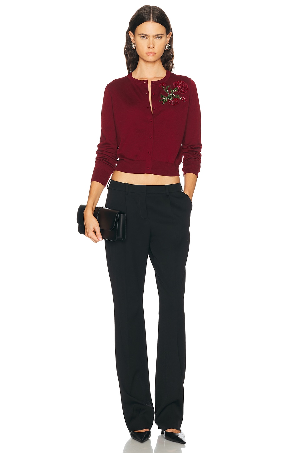 Carolina Herrera Crystal Embroidered Rose Cardigan | Thumbnail 4 Carolina Herrera Crystal Embroidered Rose Cardigan | Thumbnail 4
