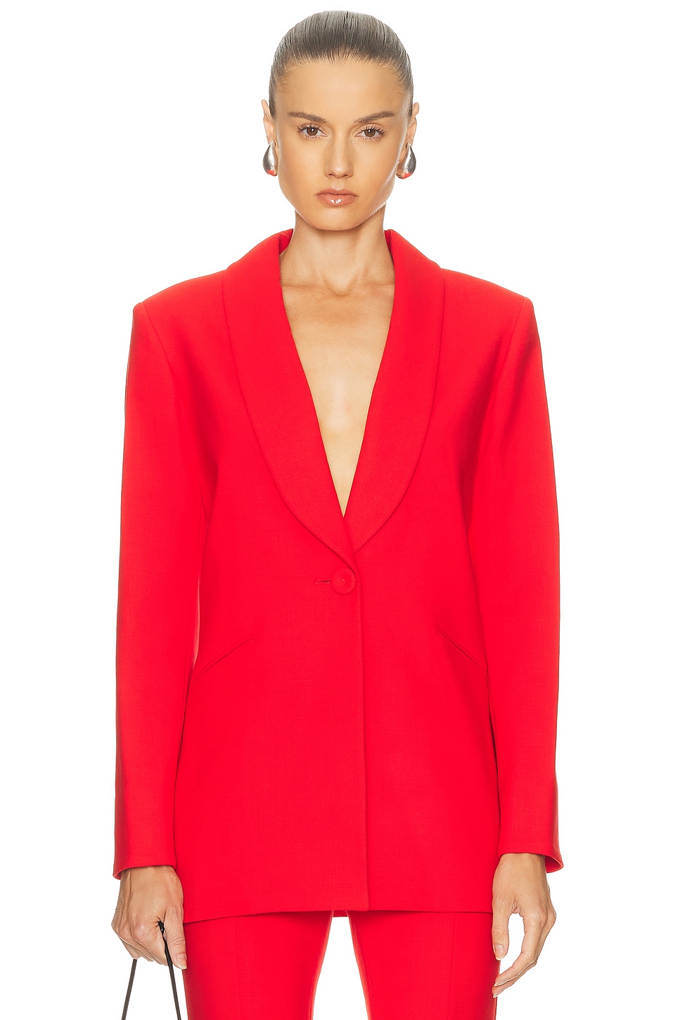 Image 1 of Carolina Herrera Single Breasted Blazer in Scarlet