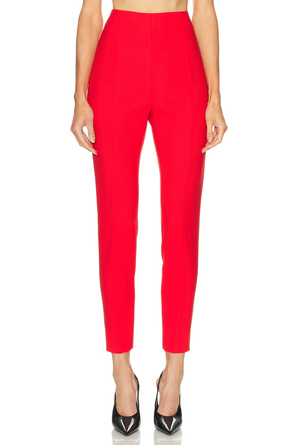Carolina Herrera Slim Straight Trouser In Red