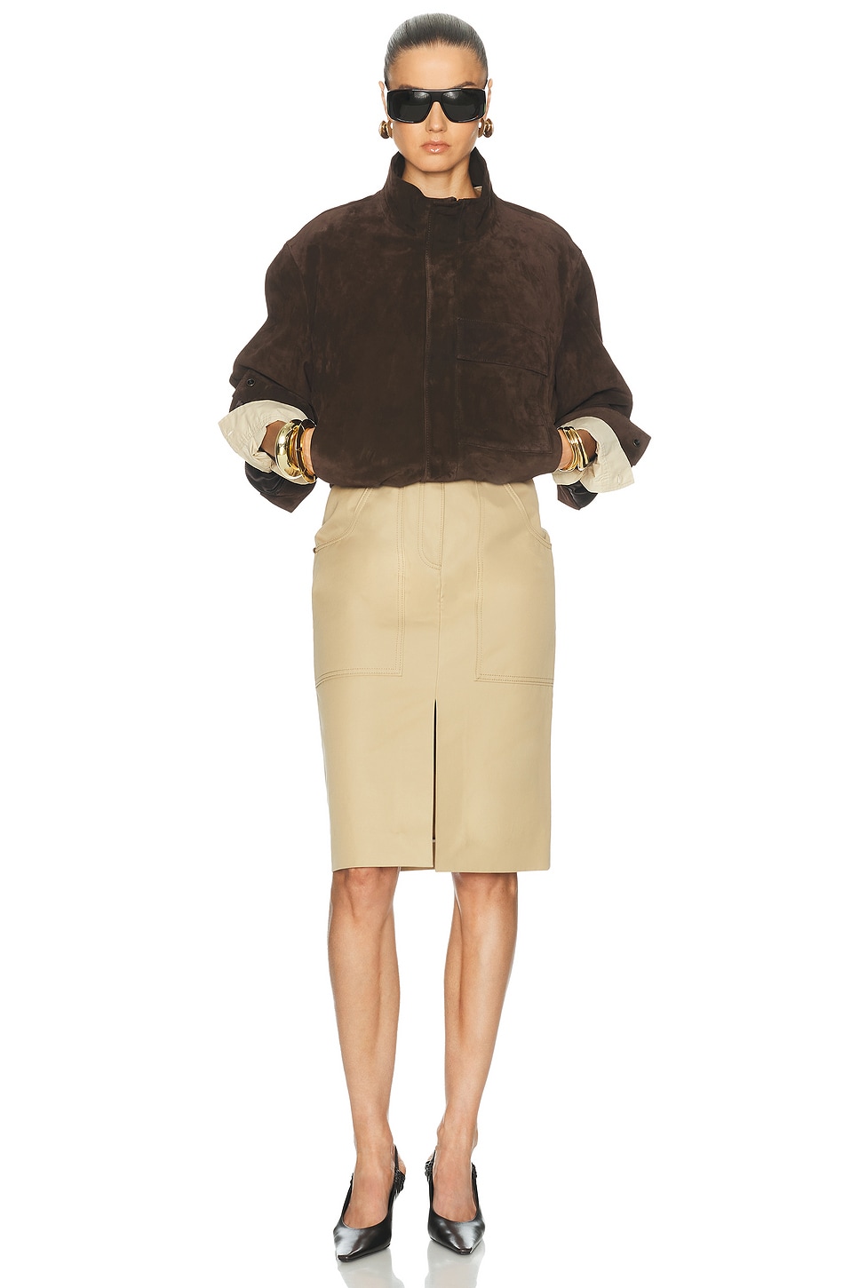 Twill Pencil Skirt