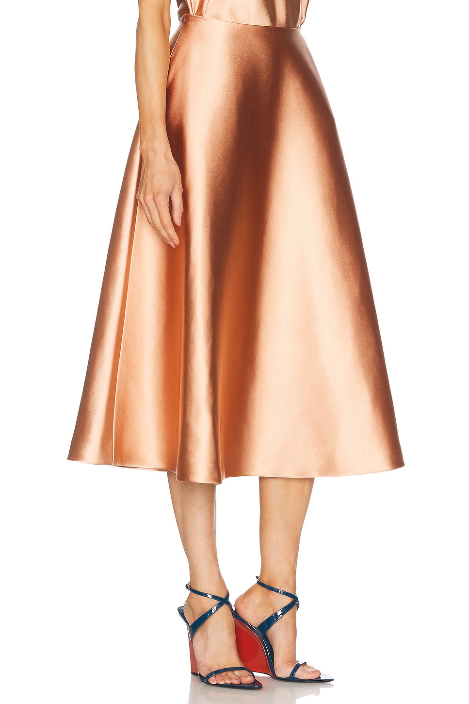Shop Carolina Herrera Midi Circle Skirt In Clay