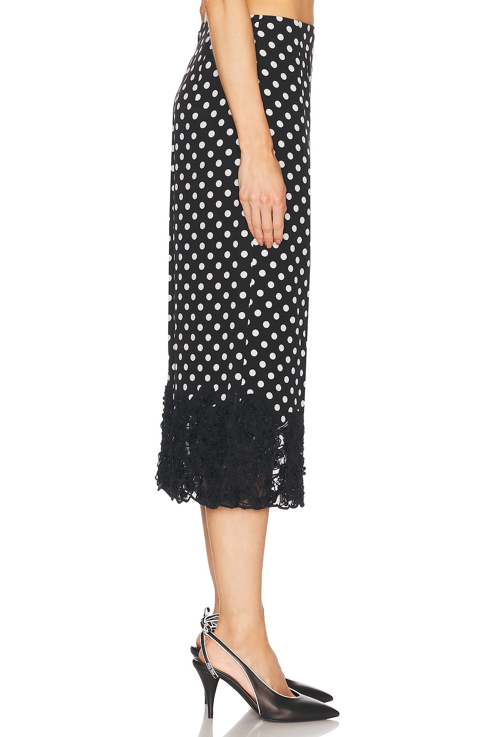 Shop Carolina Herrera Embellished Midi Skirt In Black & Ivory