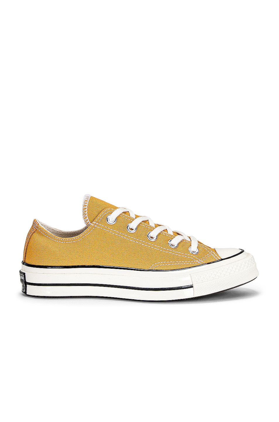 Image 1 of Converse Chuck 70 Canvas Low Tops in Sunflower, Black, & Egret