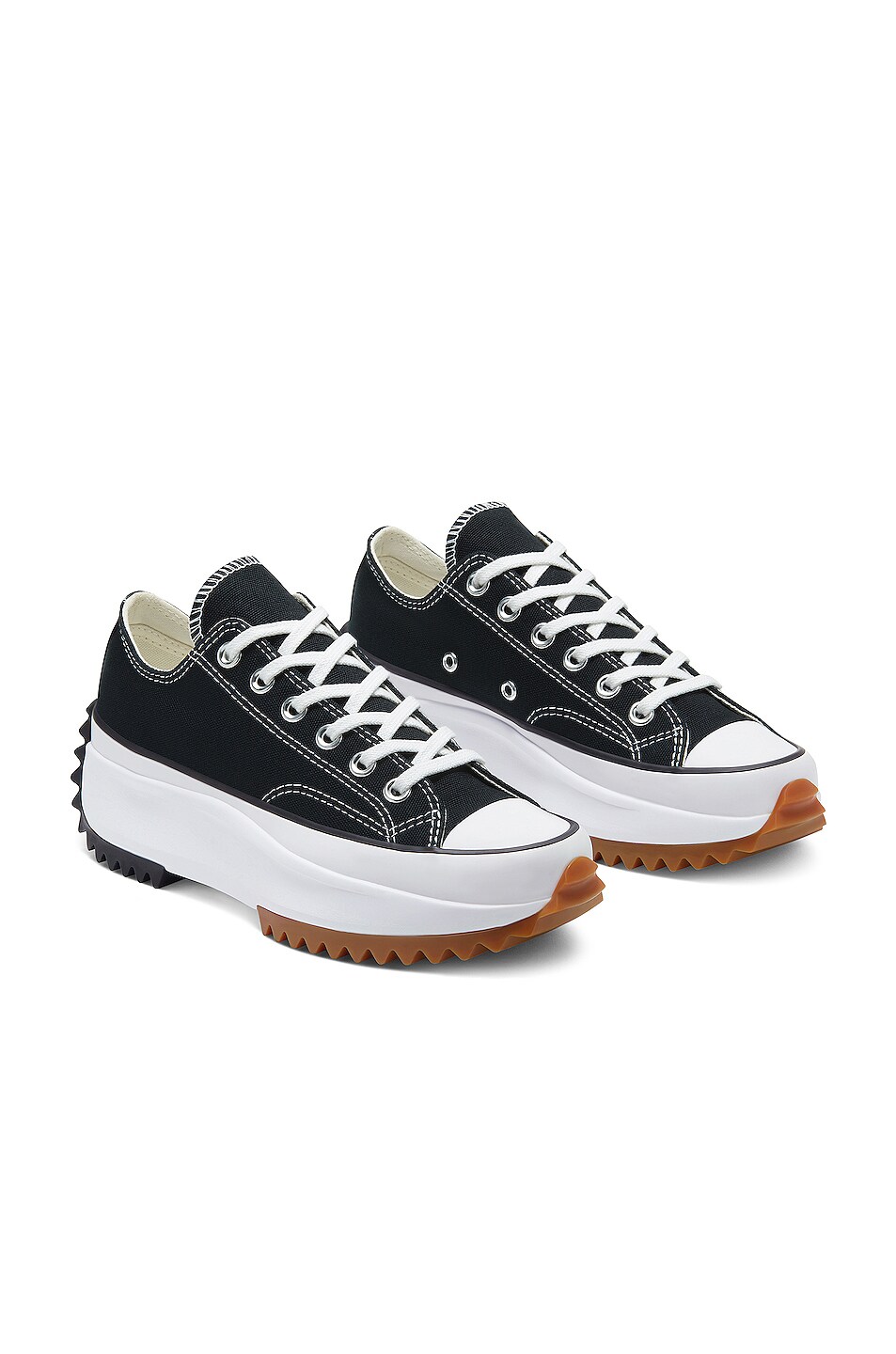 converse run star hike platform ox in black