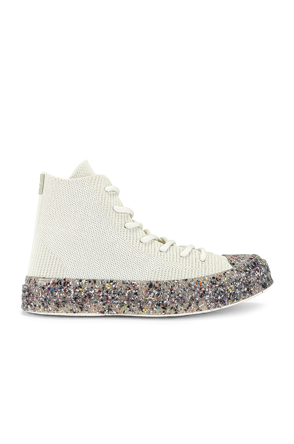 Image 1 of Converse Renew Recycled Knit Hi in Egret, String, & Barely Volt
