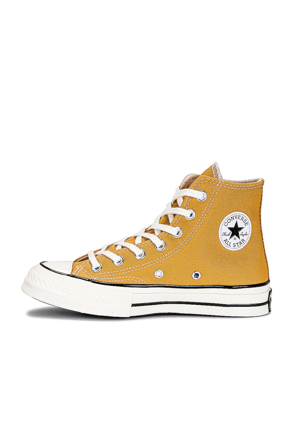 Converse Chuck 70 Canvas High Tops in Sunflower, Black, & Egret FWRD