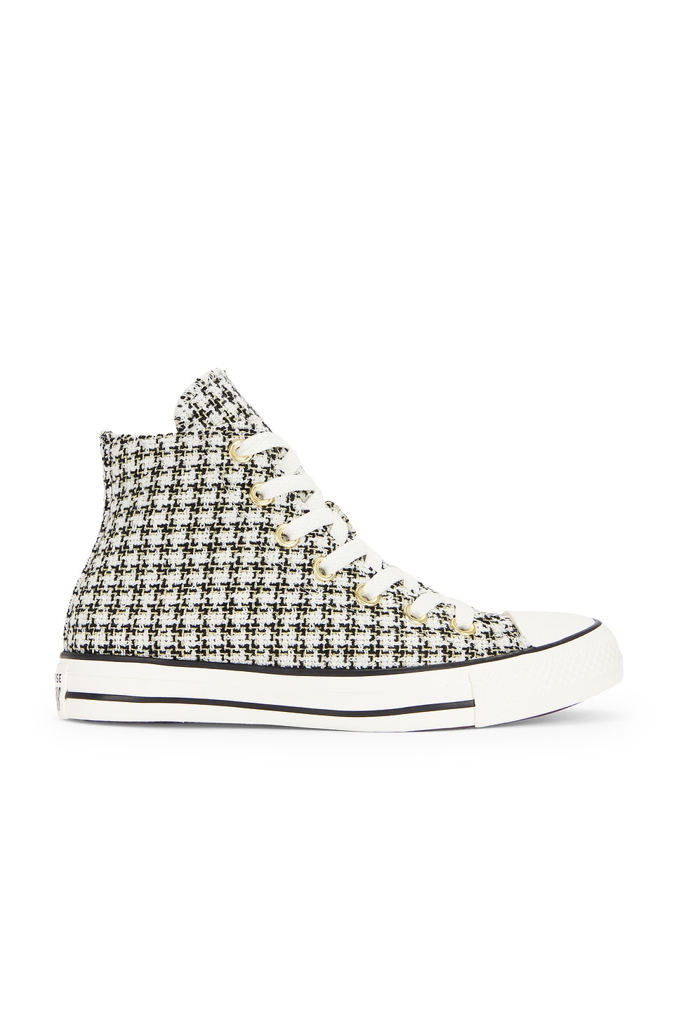 Image 1 of Converse High Top Chuck Taylor All Star Sneaker in Black, Egret, & Gold