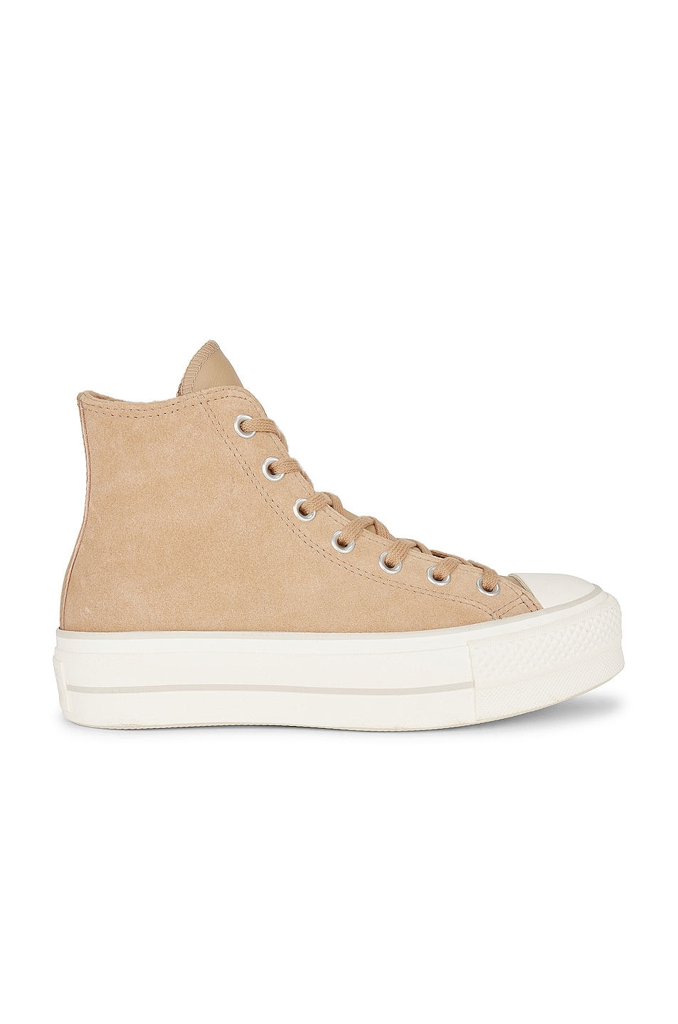 Image 1 of Converse Chuck Taylor All Star Lift Cozy Utility in Nomad Khaki, Desert Sand, & Egret