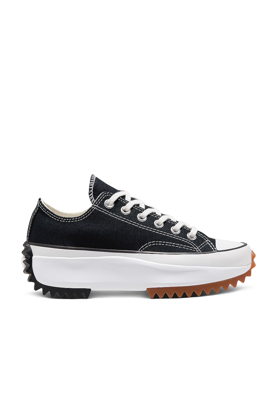 Image 1 of Converse Run Star Hike Canvas Platform Low Tops in Black, White, & Gum