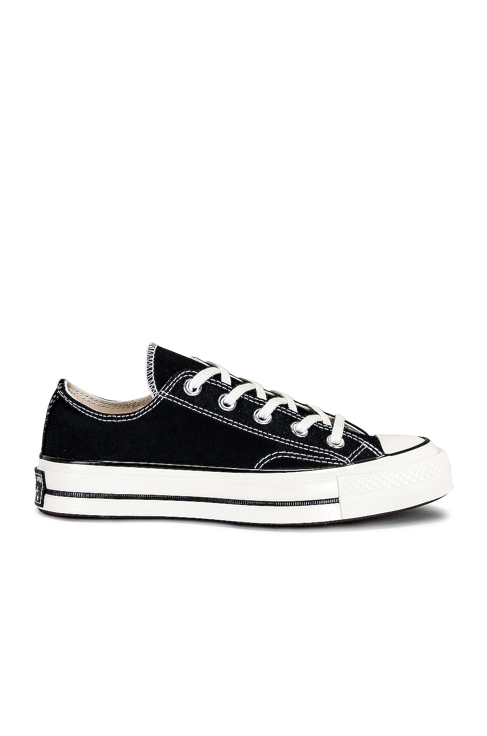 Image 1 of Converse Chuck 70 Canvas Low Tops in Black & Egret