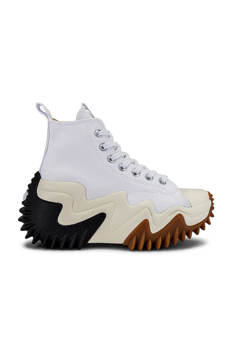 Image 1 of Converse Run Star Motion Canvas Platform Sneakers in White, Black, & Gum Honey
