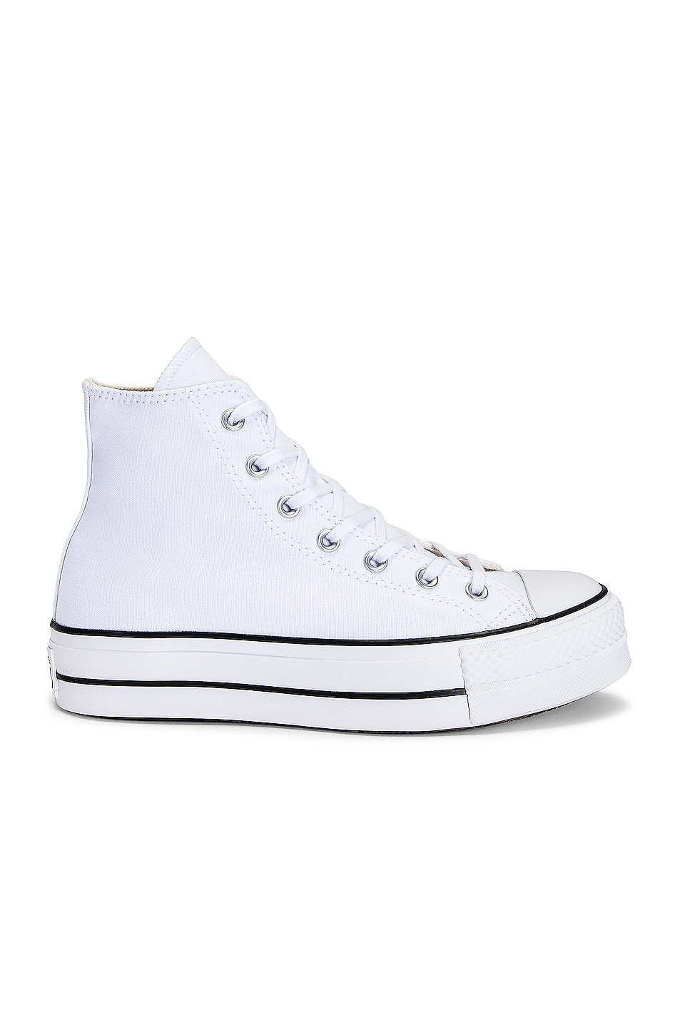 Image 1 of Converse Chuck Taylor All Star Platform Canvas High Tops in White & Black