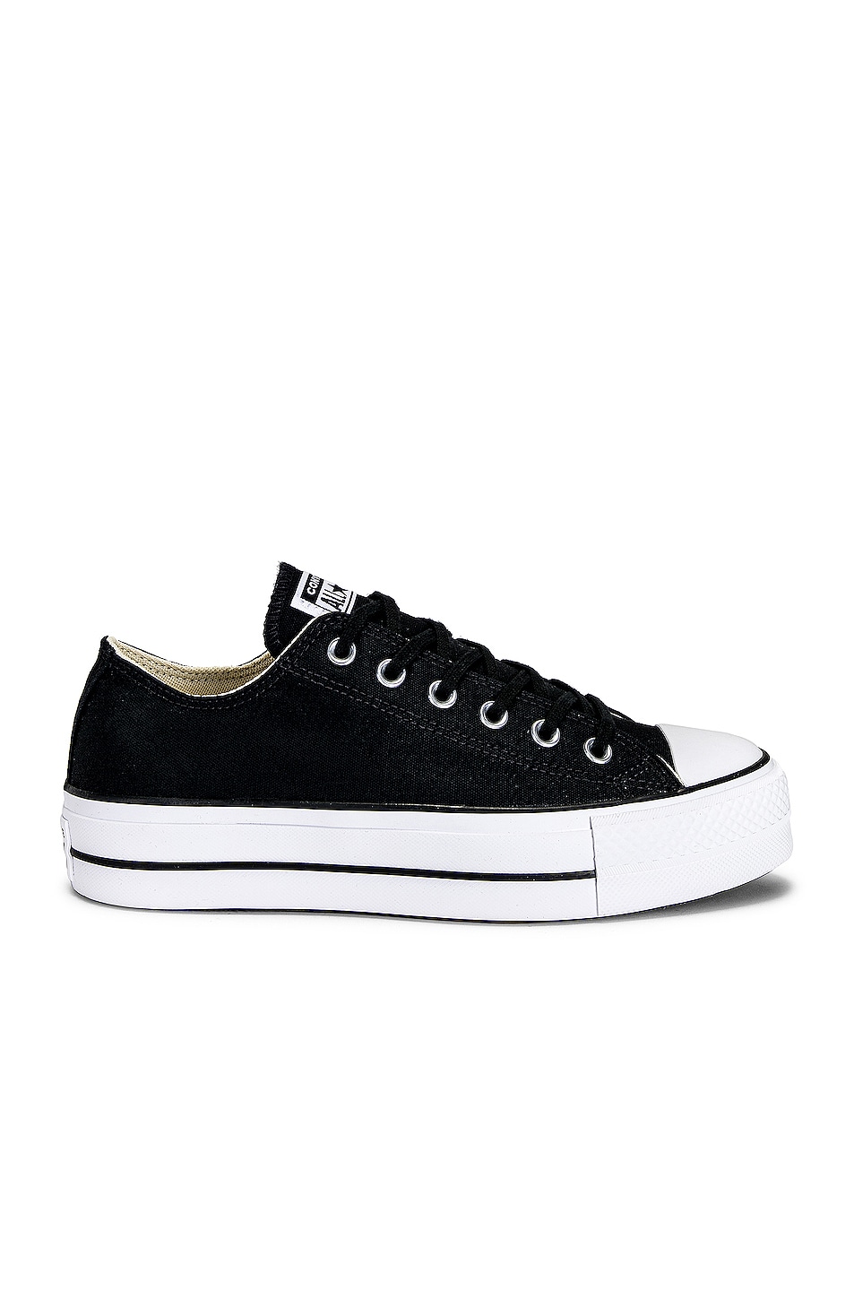 Image 1 of Converse Chuck Taylor All Star Platform Canvas Low Tops in Black & White