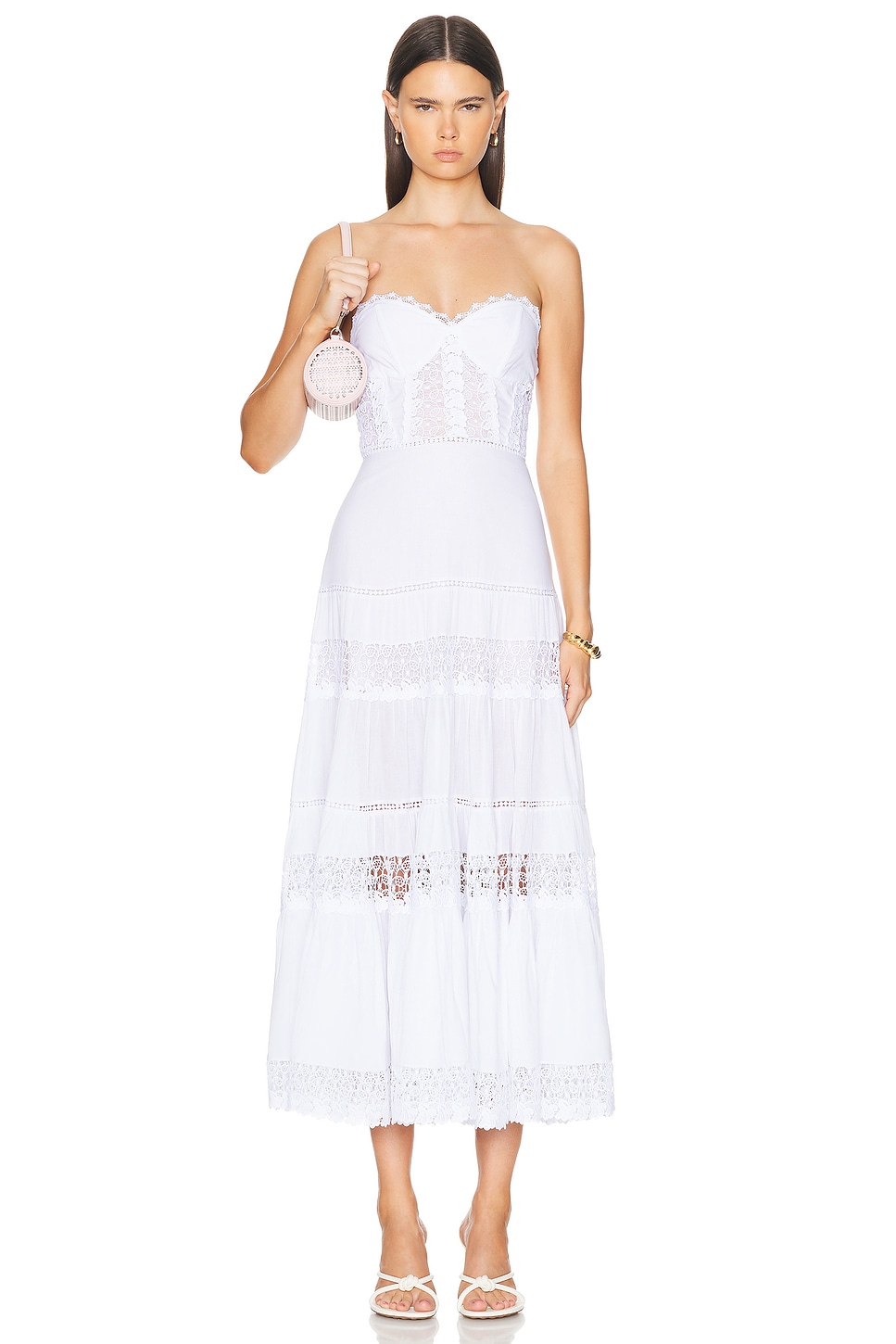 Image 1 of Charo Ruiz Ibiza Monnet Long Dress in White