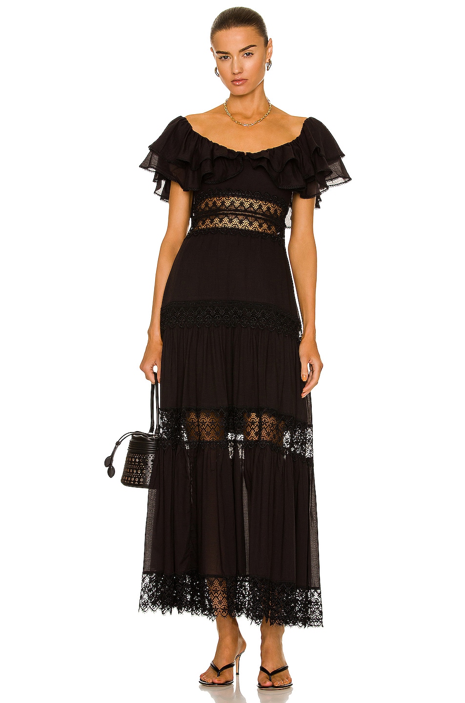 Image 1 of Charo Ruiz Ibiza Florence Maxi Dress in Black