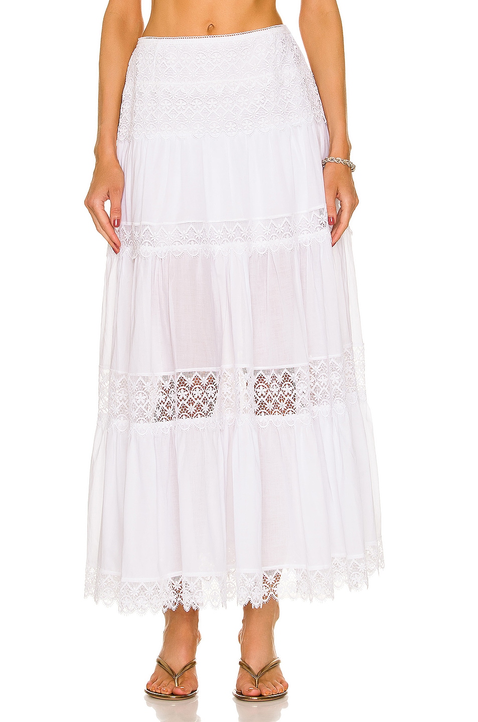 Image 1 of Charo Ruiz Ibiza Silke Maxi Skirt in White