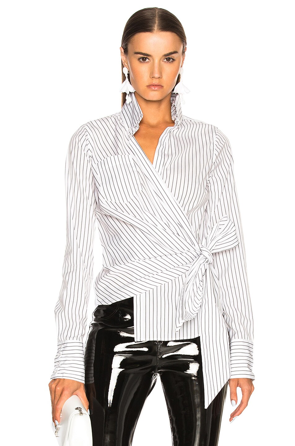 Image 1 of Calvin Rucker It's My Life Striped Top in White, Blue & Black