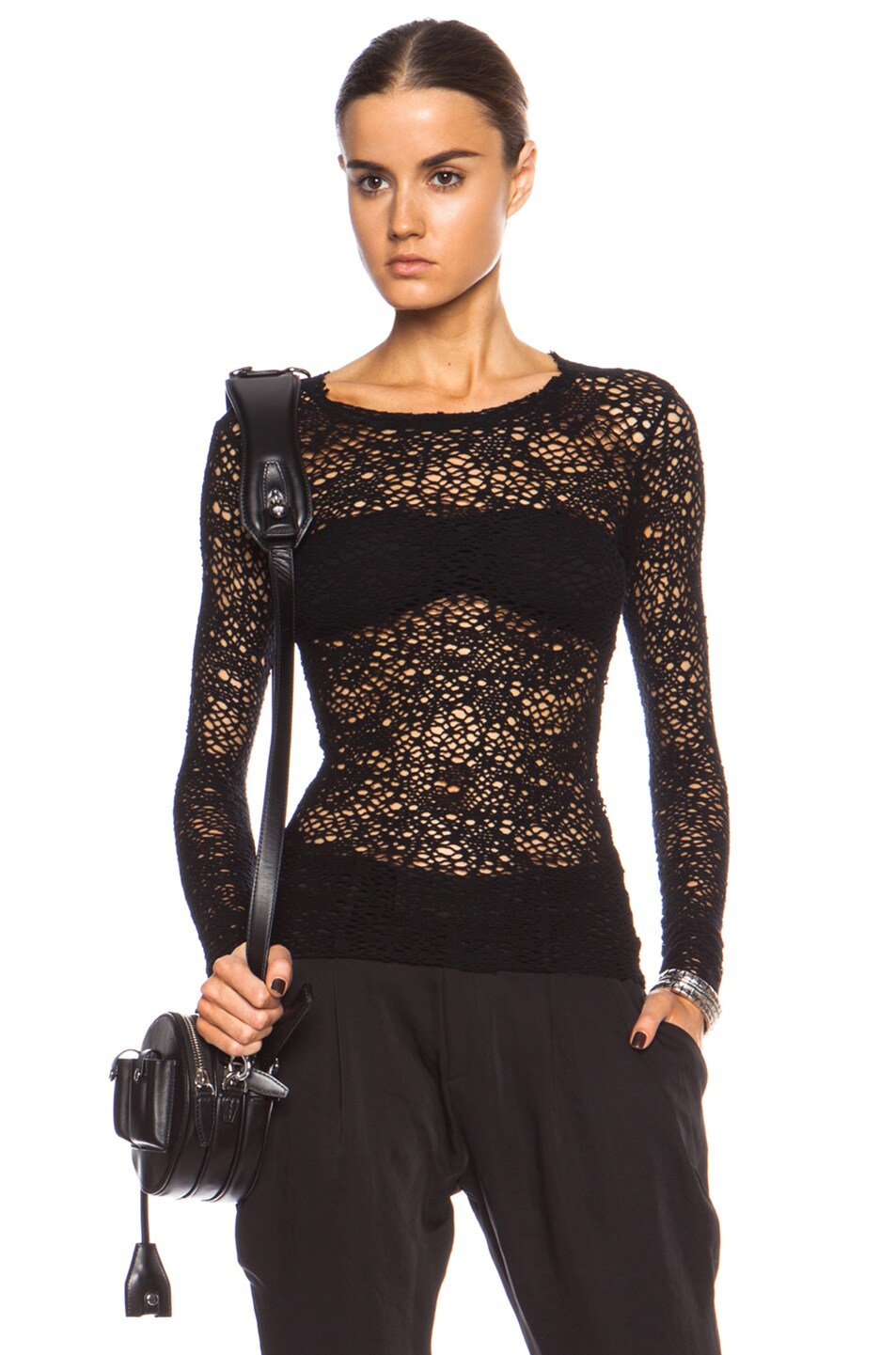 Image 1 of Calvin Rucker Join Together Wool-Blend Top in Black