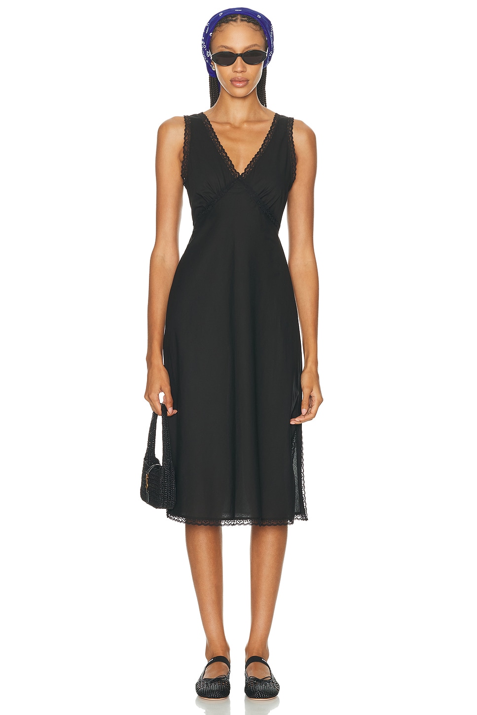 Image 1 of Cou Cou Intimates for FWRD The Iris Slip Dress in Black
