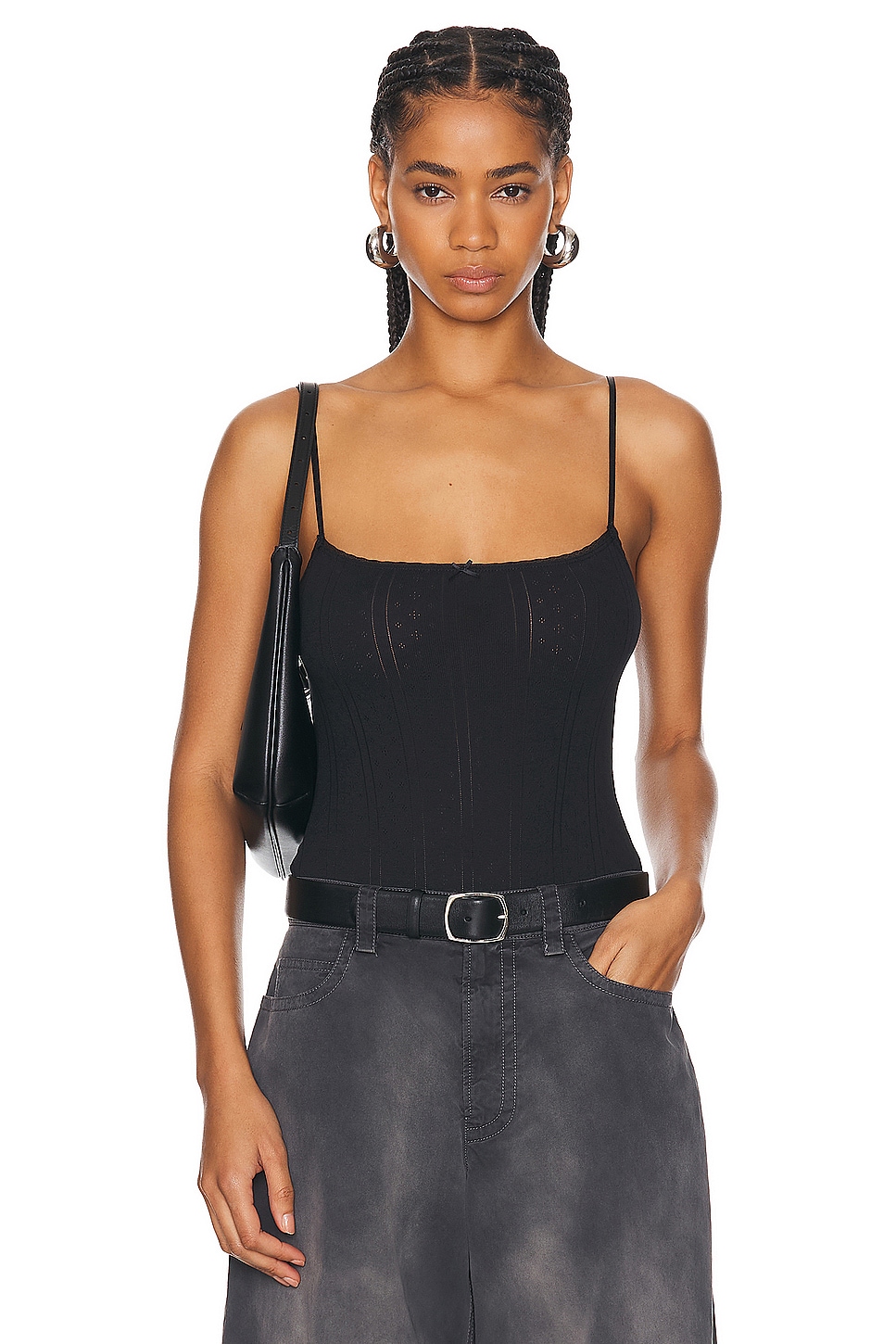 Image 1 of Cou Cou Intimates The Pointelle Bodysuit in Black