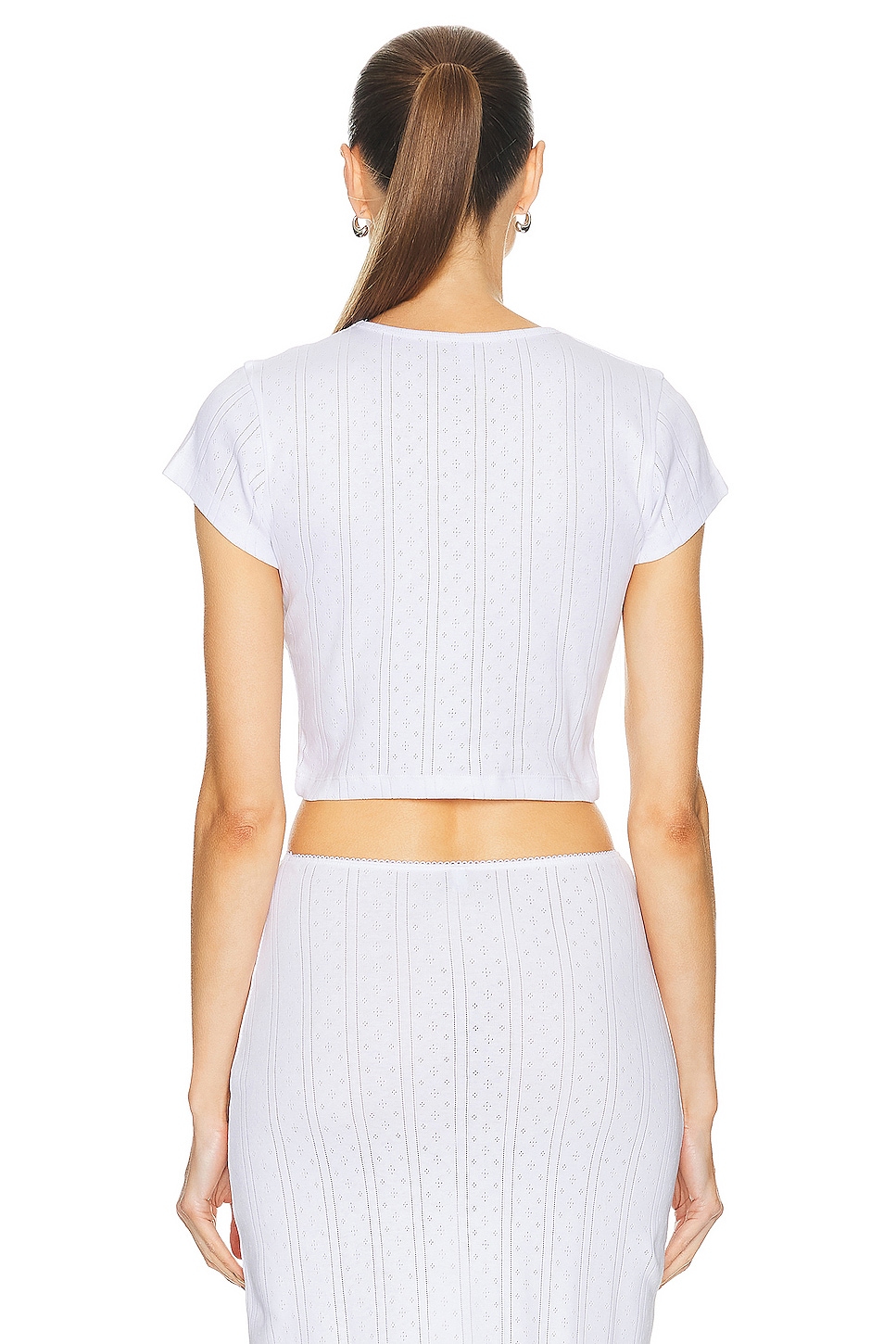 Cou Cou Intimates The Cropped Baby Tee in White thumbnail