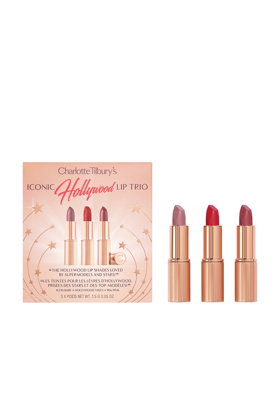 Shop Charlotte Tilbury Charlotte's Iconic Hollywood Lip Trio In N,a