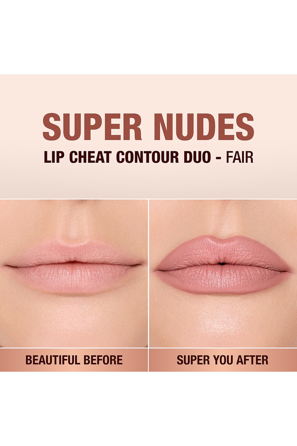Charlotte Tilbury Supernudes Lip Cheat Duo In Nude