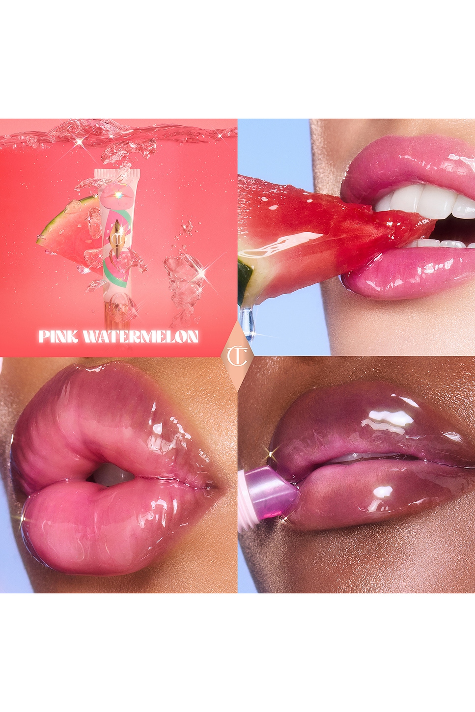 Charlotte Tilbury Unreal Lips Healthy Glow Nectar Lip Oil With Hyaluronic Acid And Vitamin E Juicylicious Pink Waterme In Pink