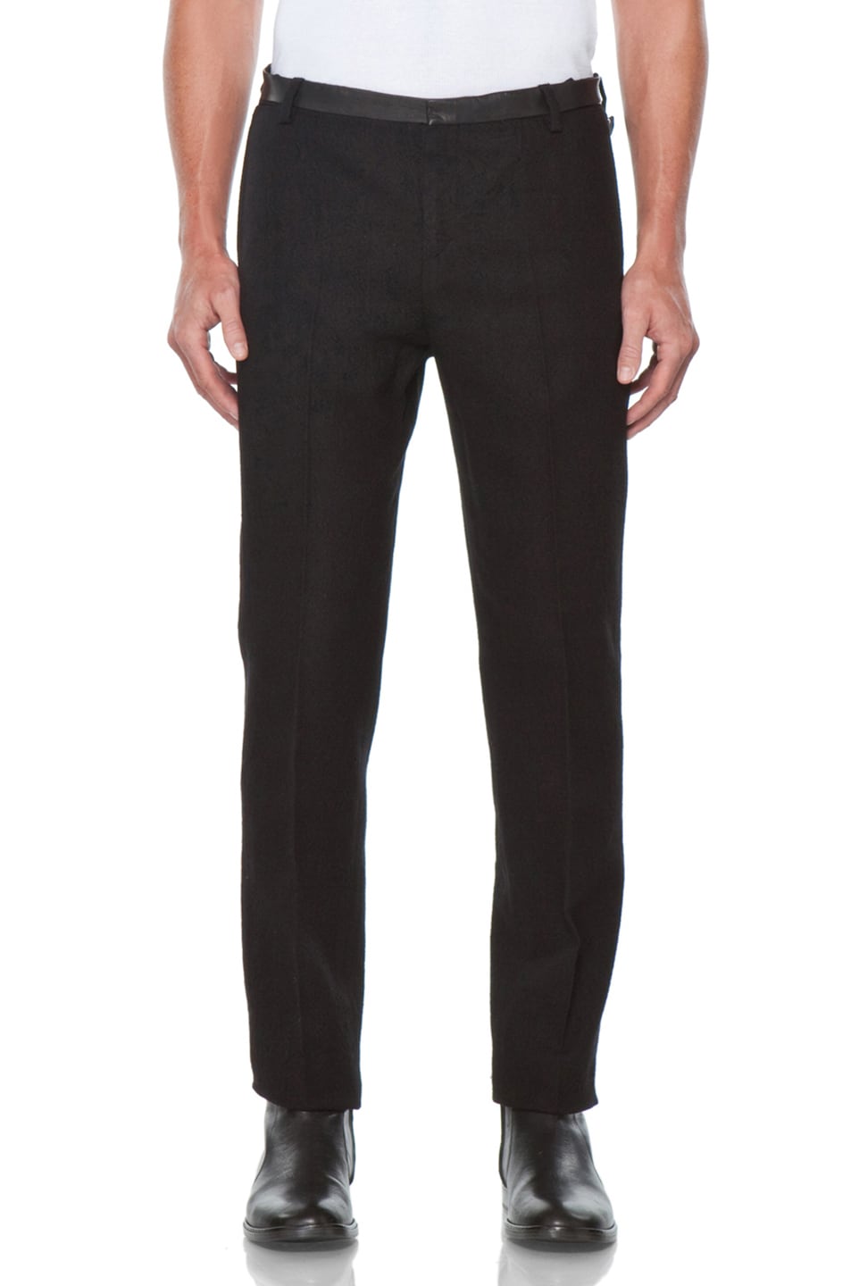 Image 1 of CoSTUME NATIONAL Leather Detailed Pant with in Black