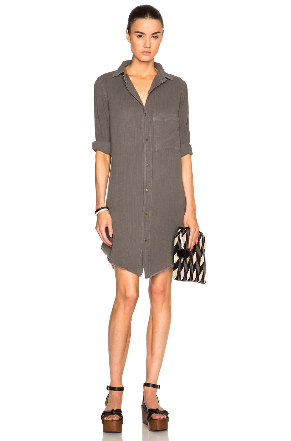 Image 1 of Current/Elliott Untwisted Shirt Dress in Castle