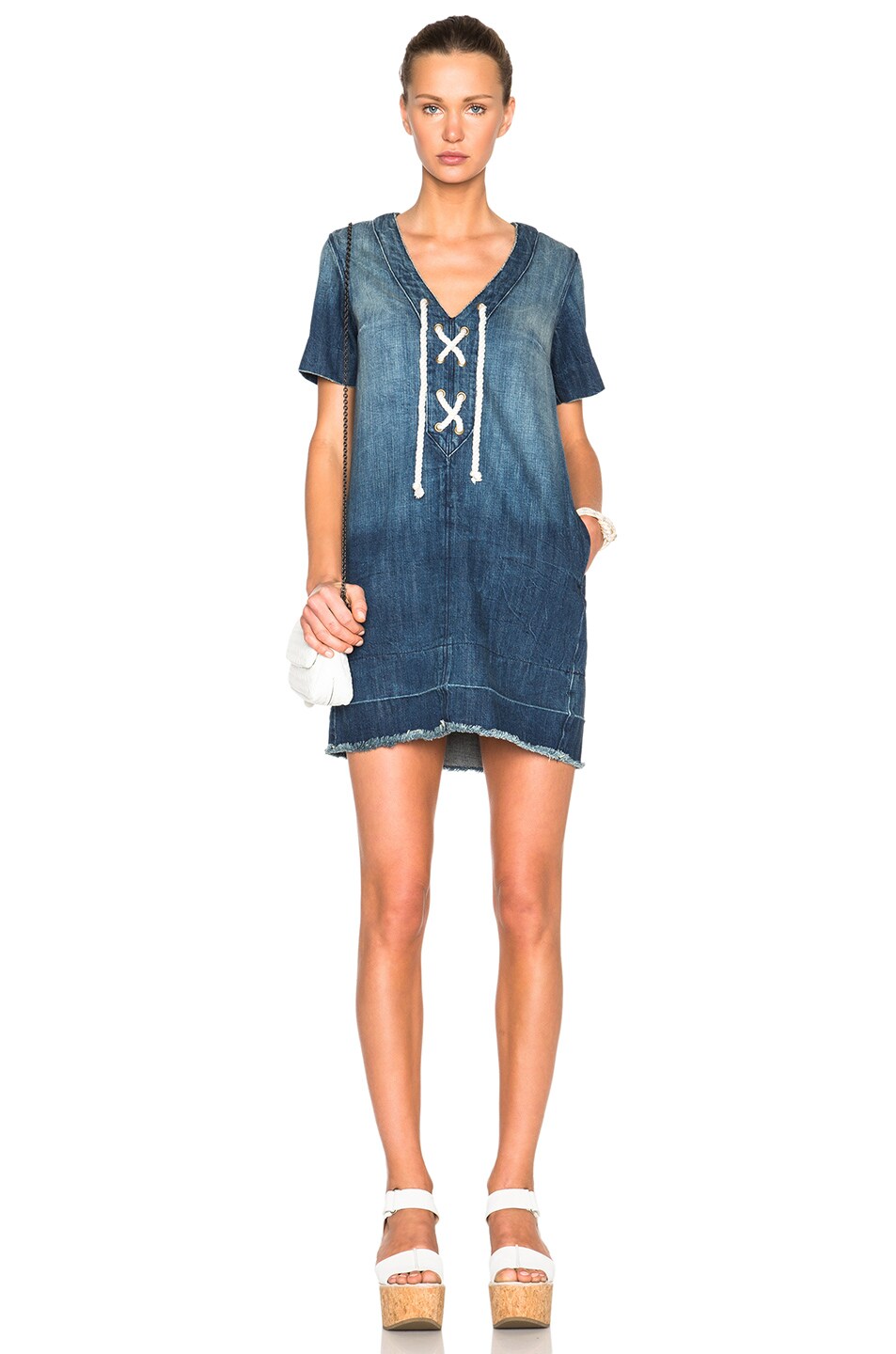 Image 1 of Current/Elliott All Laced Up Dress in Civilian
