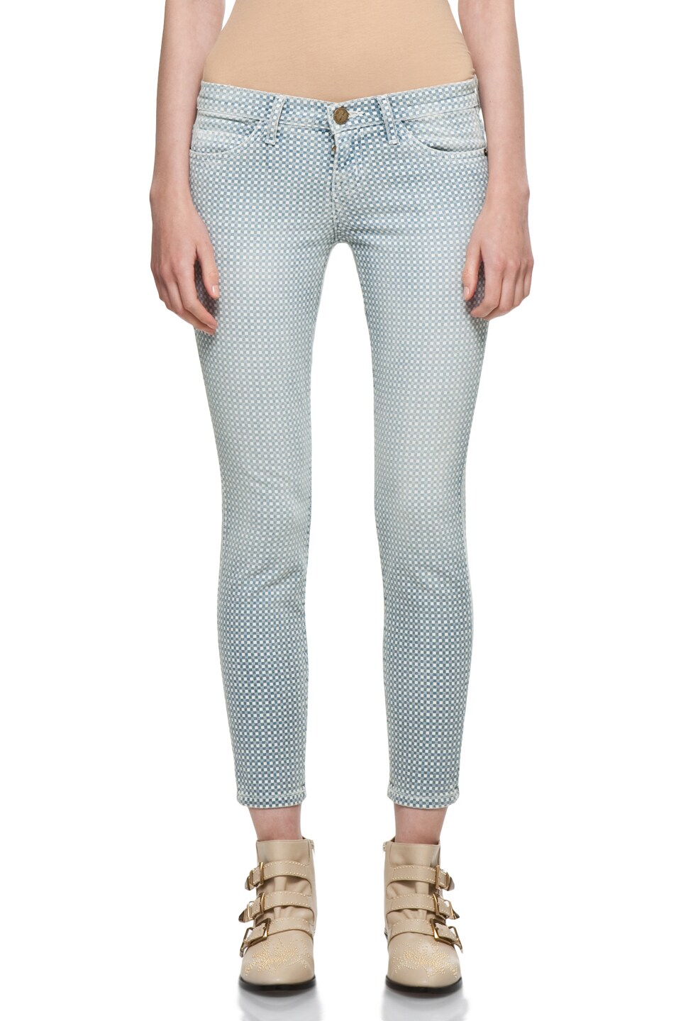 Image 1 of Current/Elliott The Stiletto Printed Gingham in Lake