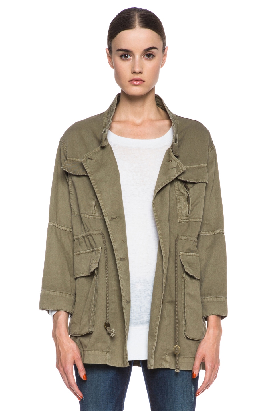 Current/Elliott The Military Cotton Parka in Army Green | FWRD