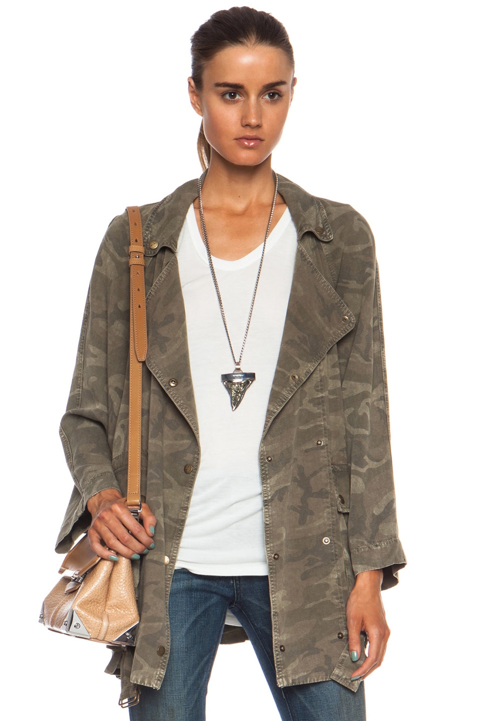 Image 1 of Current/Elliott The Infantry Rayon Jacket in Army Camo