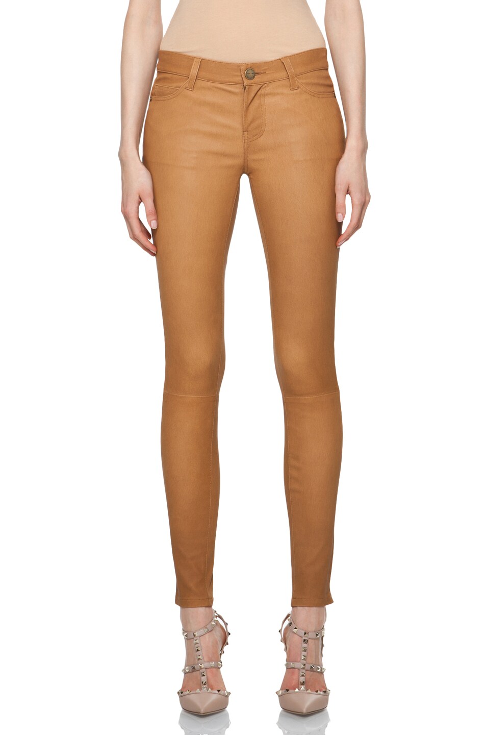 Image 1 of Current/Elliott Leather Pant in Haystack